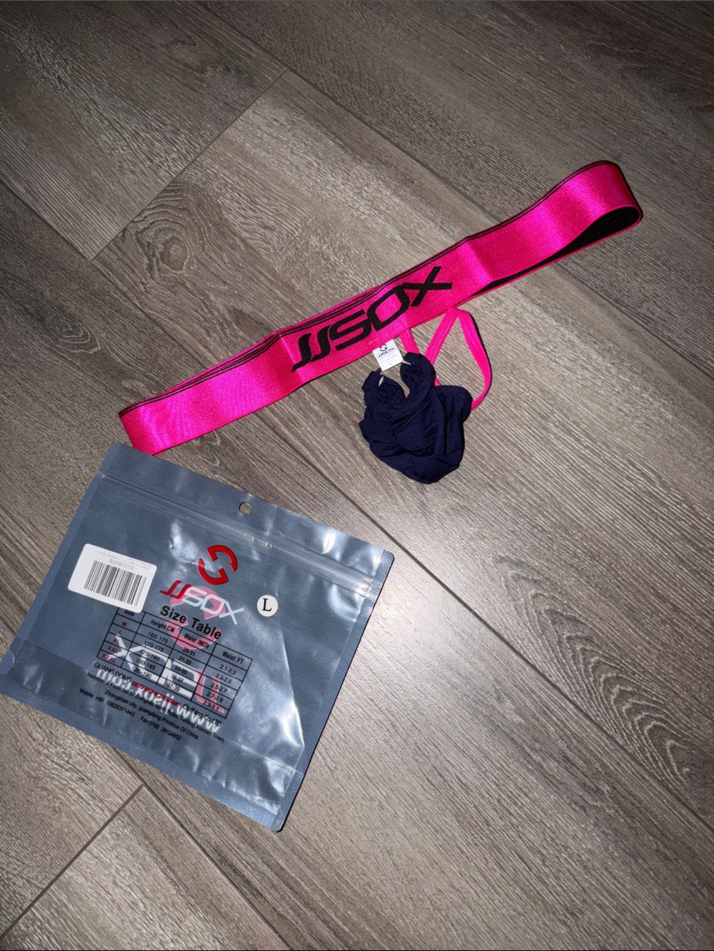 Men's Navy G String with Hot Pink Branded Waistband